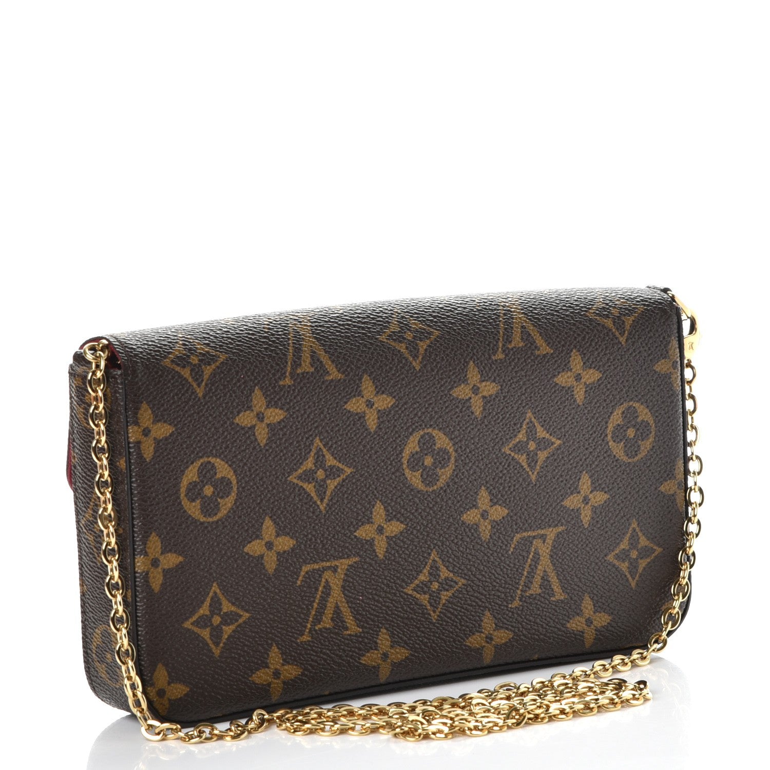 Louis Vuitton Monogram Pochette Felicie Chain Wallet Fuchsia 4 of 12