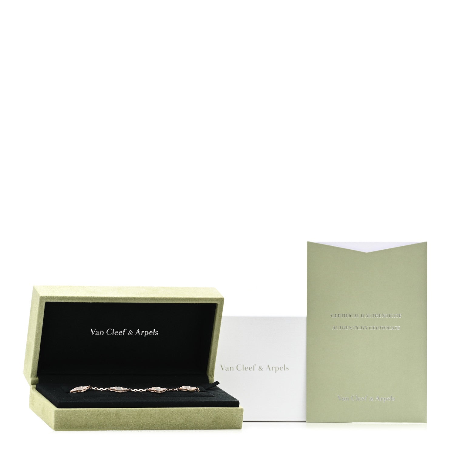 Van Cleef & Arpels 18K Rose Gold Mother of Pearl 5 Motifs Vintage Alhambra Bracelet 11 of 11