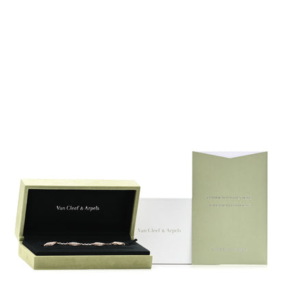 Van Cleef & Arpels 18K Rose Gold Mother of Pearl 5 Motifs Vintage Alhambra Bracelet 11 of 11