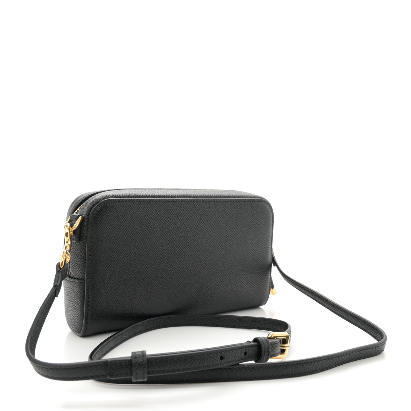 Grained Calfskin Caro Double Pouch Black