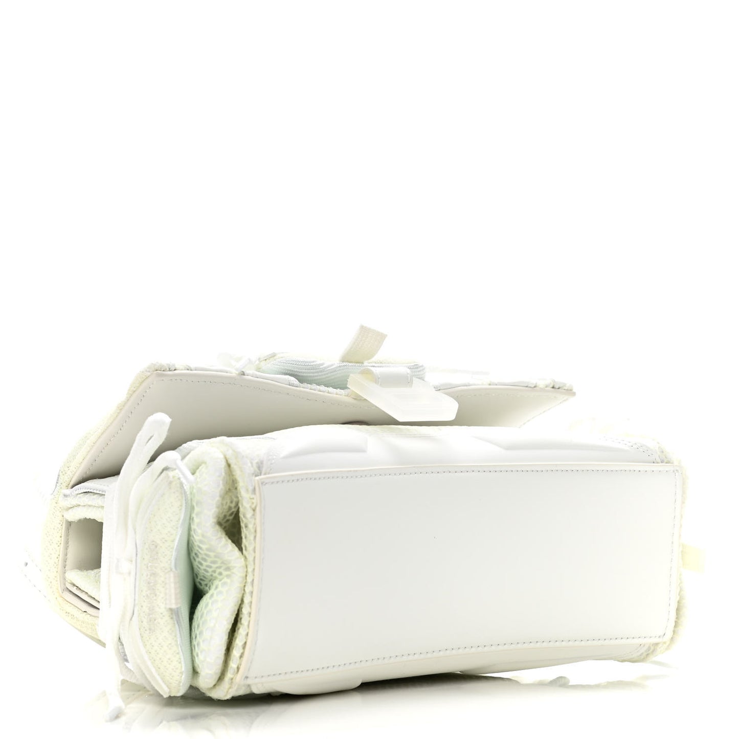 Faux Calfskin Fabric Glow In The Dark Small Sneakerhead Top Handle Bag White