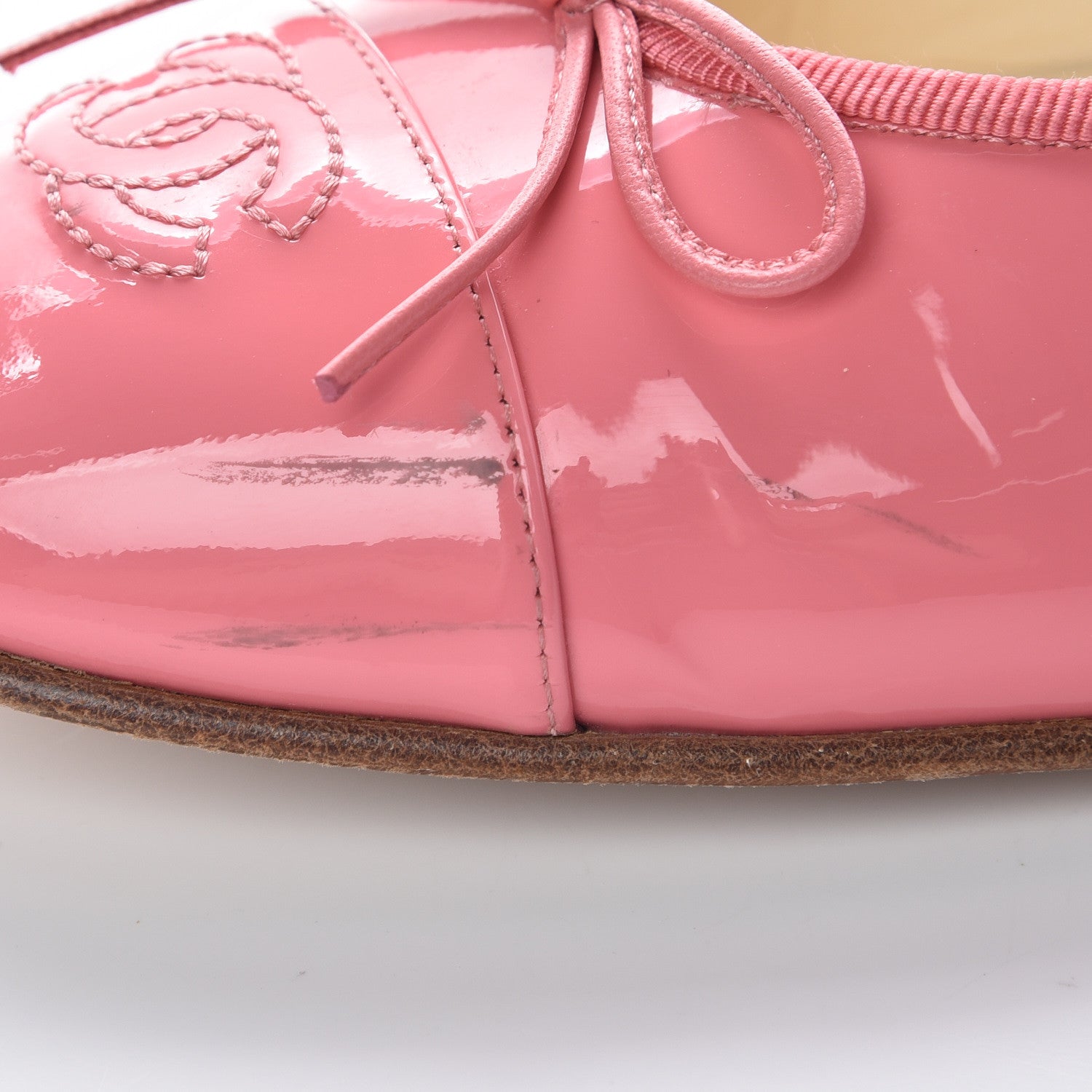 Chanel Patent CC Cap Toe Ballerina Flats 39.5 Light Pink 17 of 20