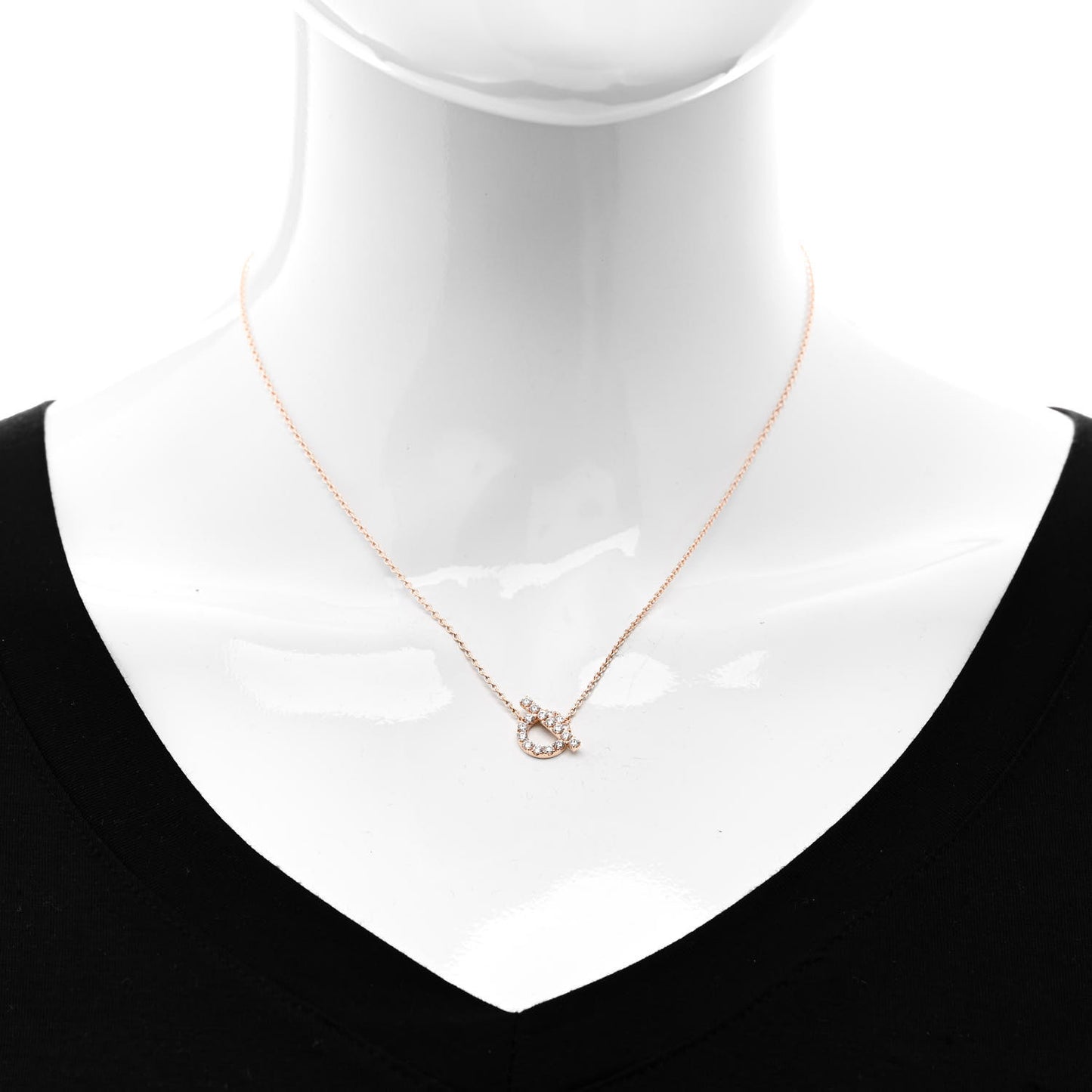 18K Rose Gold Diamond Finesse Pendant Necklace