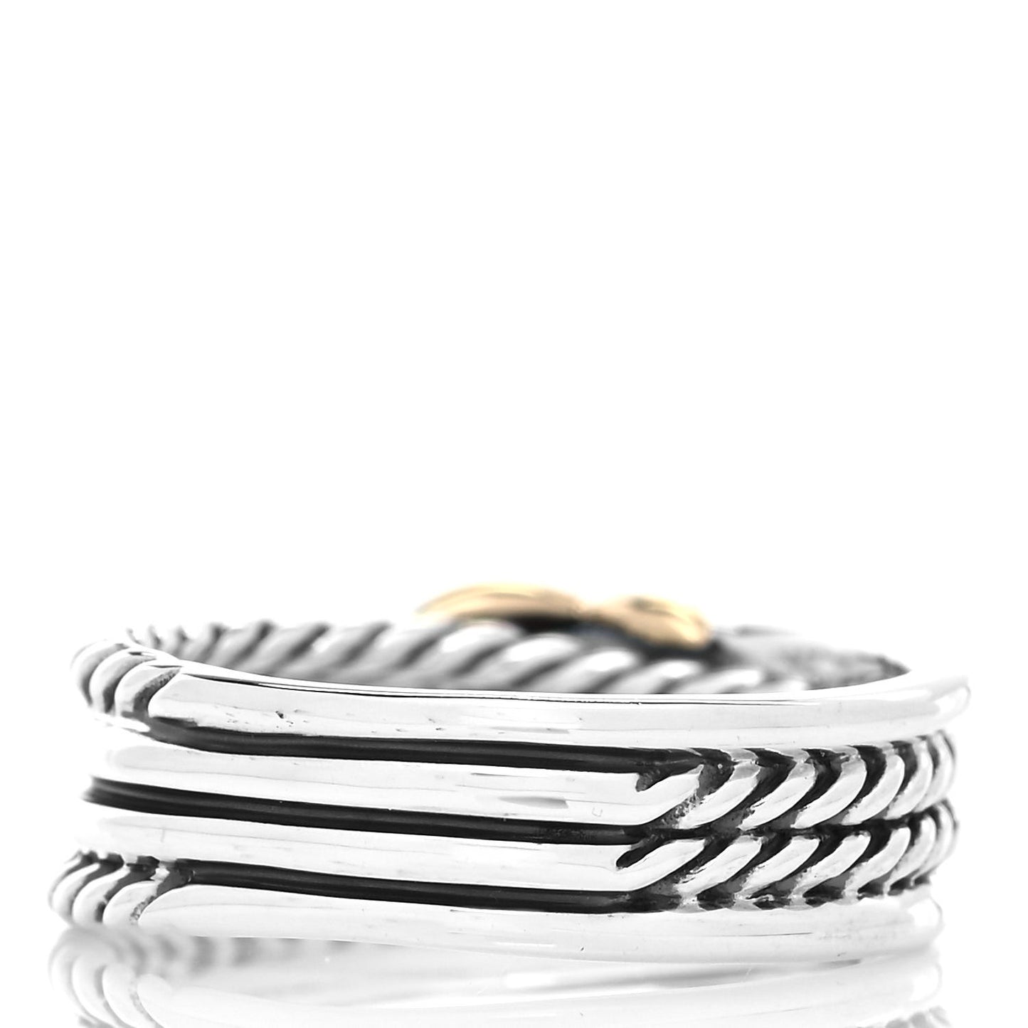 Sterling Silver 18K Yellow Gold 6mm X Crossover Ring 54 7