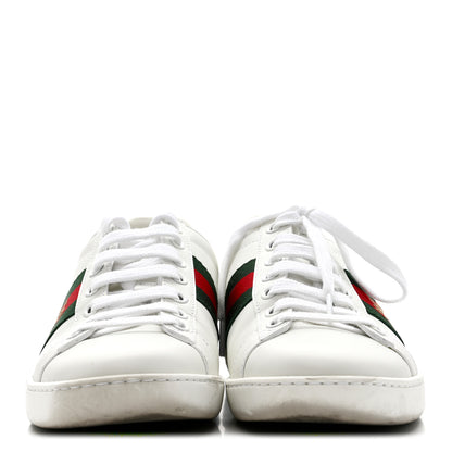 Gucci Calfskin Ayers Bee Embroidered Womens Ace Sneakers 36 White Green 3 of 10