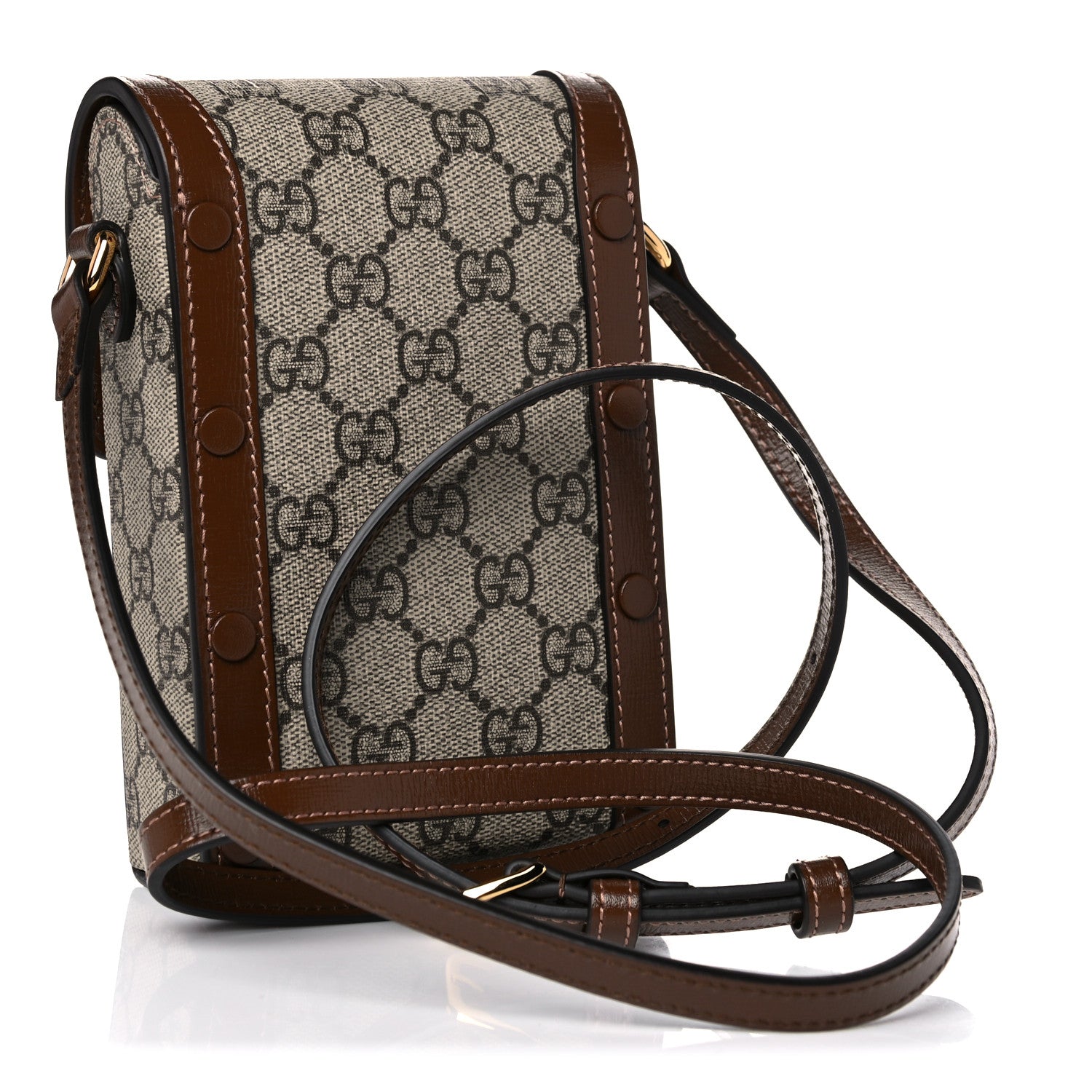 Gucci GG Supreme Monogram Mini Horsebit 1955 Crossbody Bag Beige Brown Sugar 3 of 10