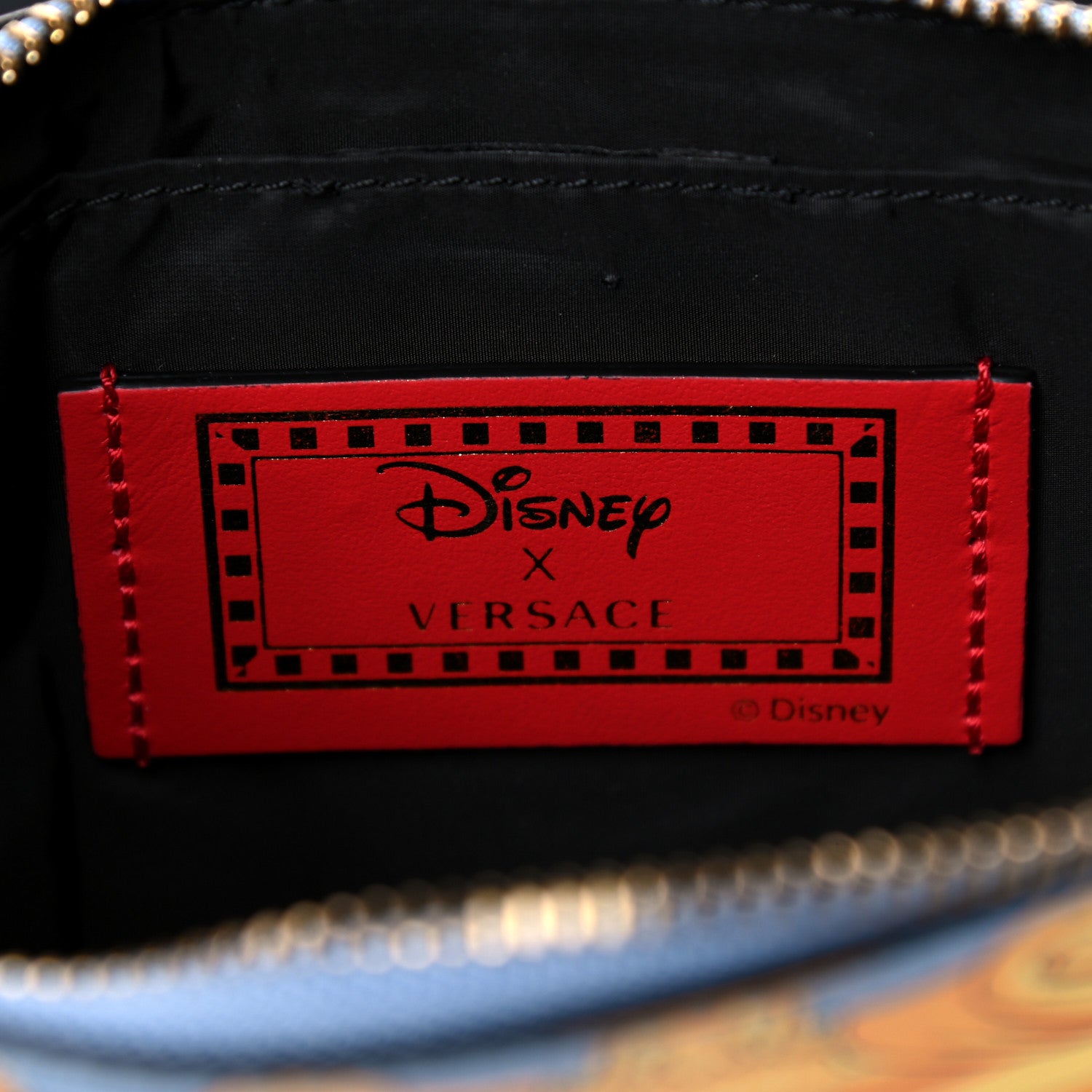 Versace X DISNEY Nappa Cinderella Print Zip Pouch Blue Multicolor 6 of 12