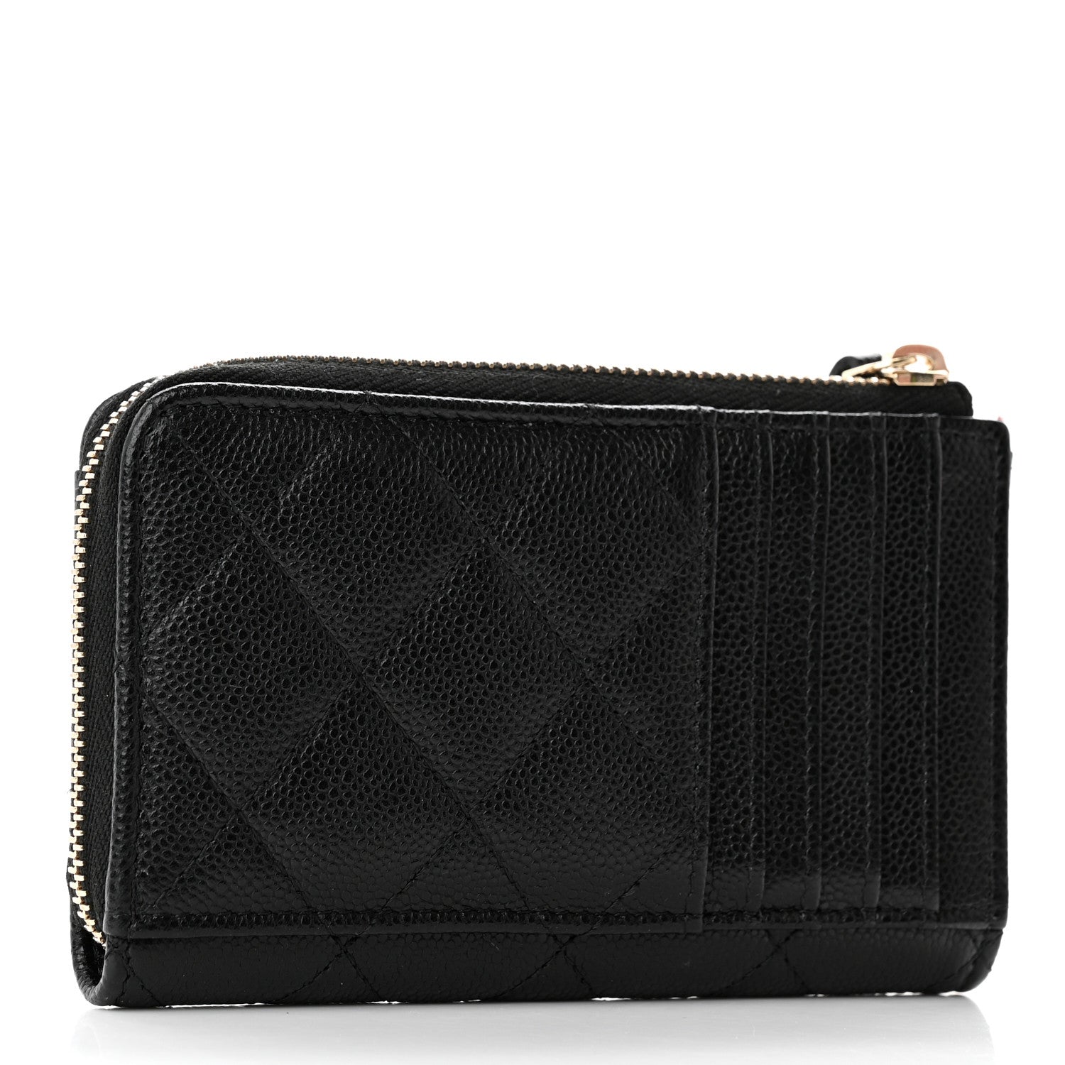 Chanel Caviar Quilted Zip Card Holder Black 3 of 9