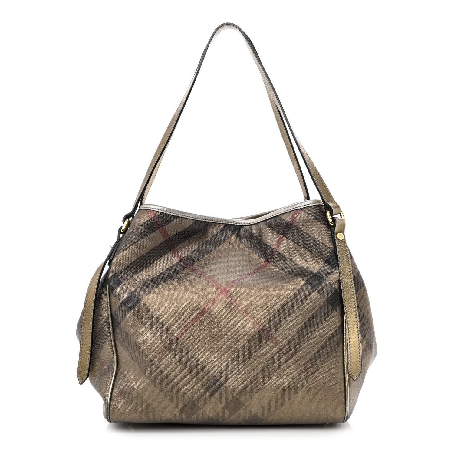 Burberry Metallic Check Small Canterbury Tote Gold 1 of 18