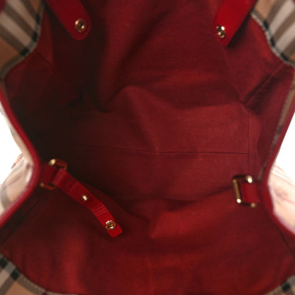 Burberry Haymarket Check Small Canterbury Tote Red 6 of 11