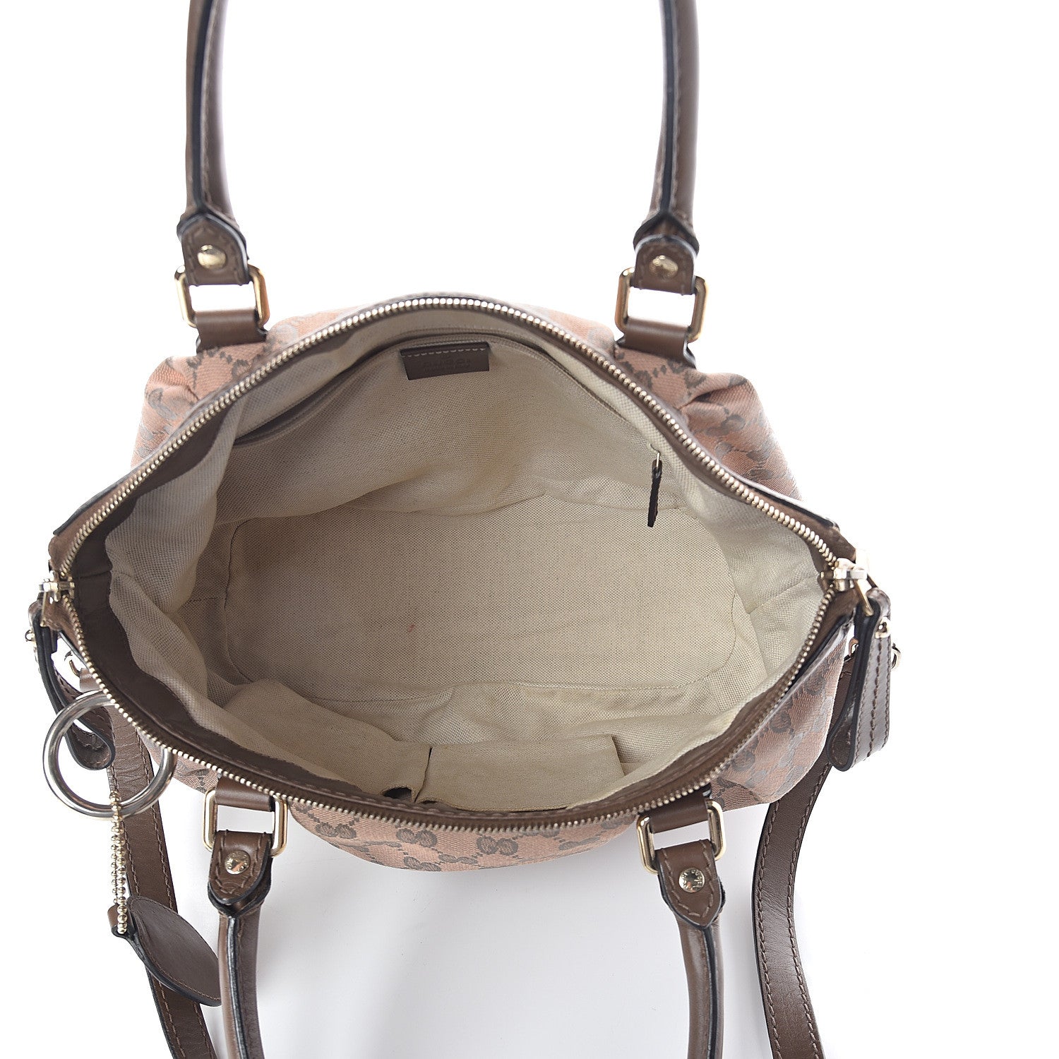 Gucci Monogram Medium Sukey Top Handle Bag Beige Brown 5 of 9