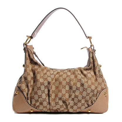 Gucci Monogram Medium Jockey Hobo Beige 1 of 7