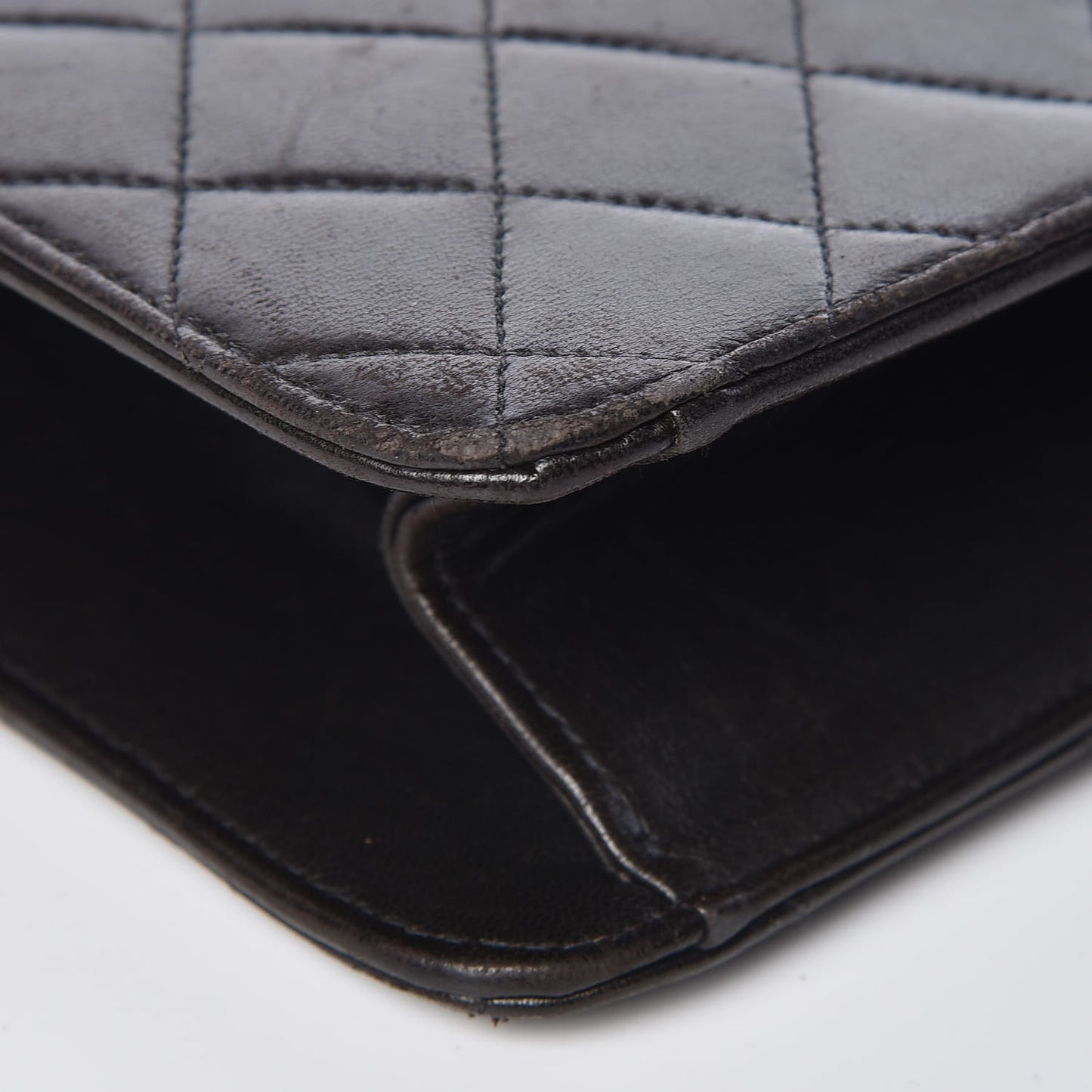 Lambskin Quilted Medium Single Flap Black