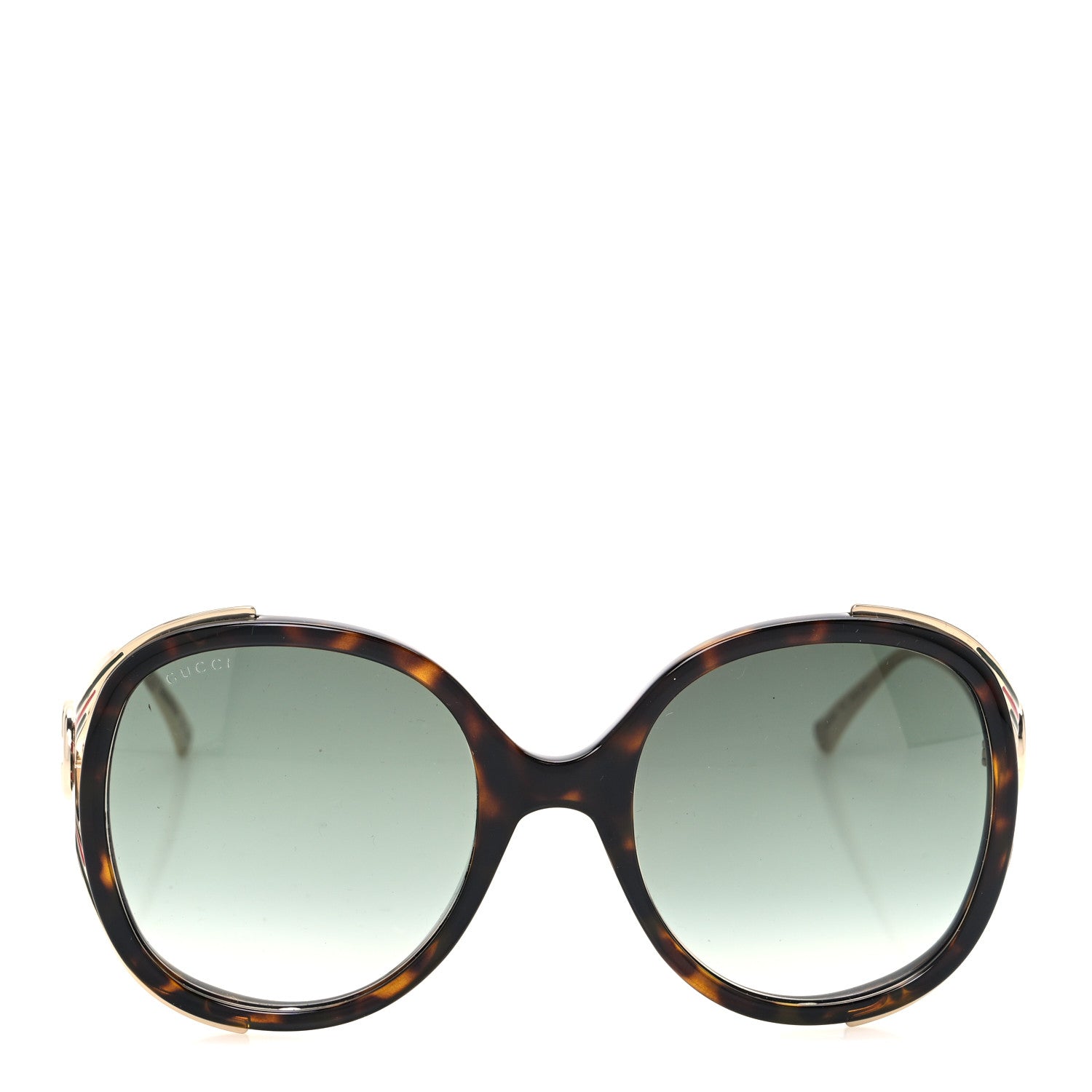 Gucci Acetate Round Frame Injected GG0226SK Sunglasses Tortoise 2 of 8