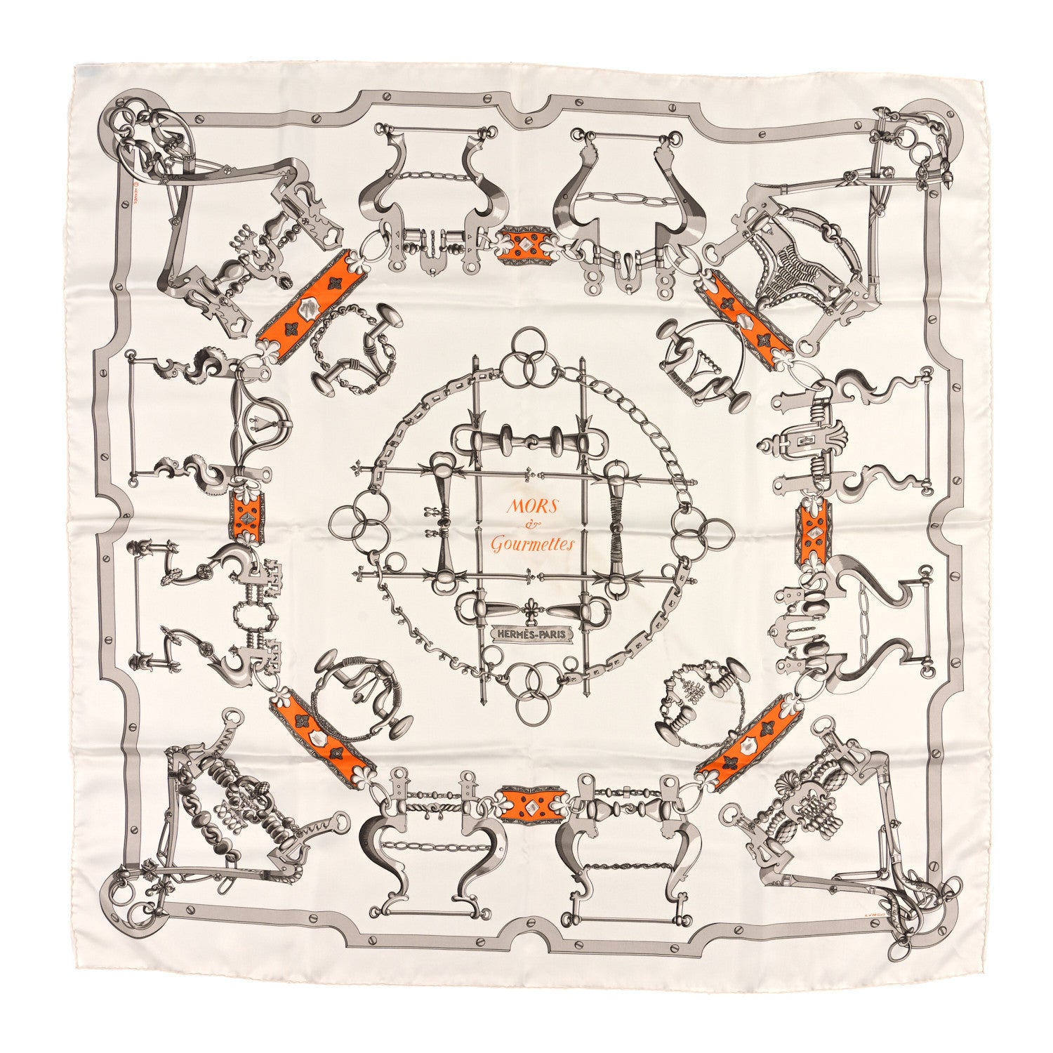 Hermes Silk Mors et Gourmettes Remix Scarf 90 1 of 3