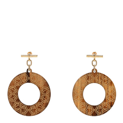 Hermes Permabrass Horn Large Chaine d'Ancre Earrings Dore 1 of 5