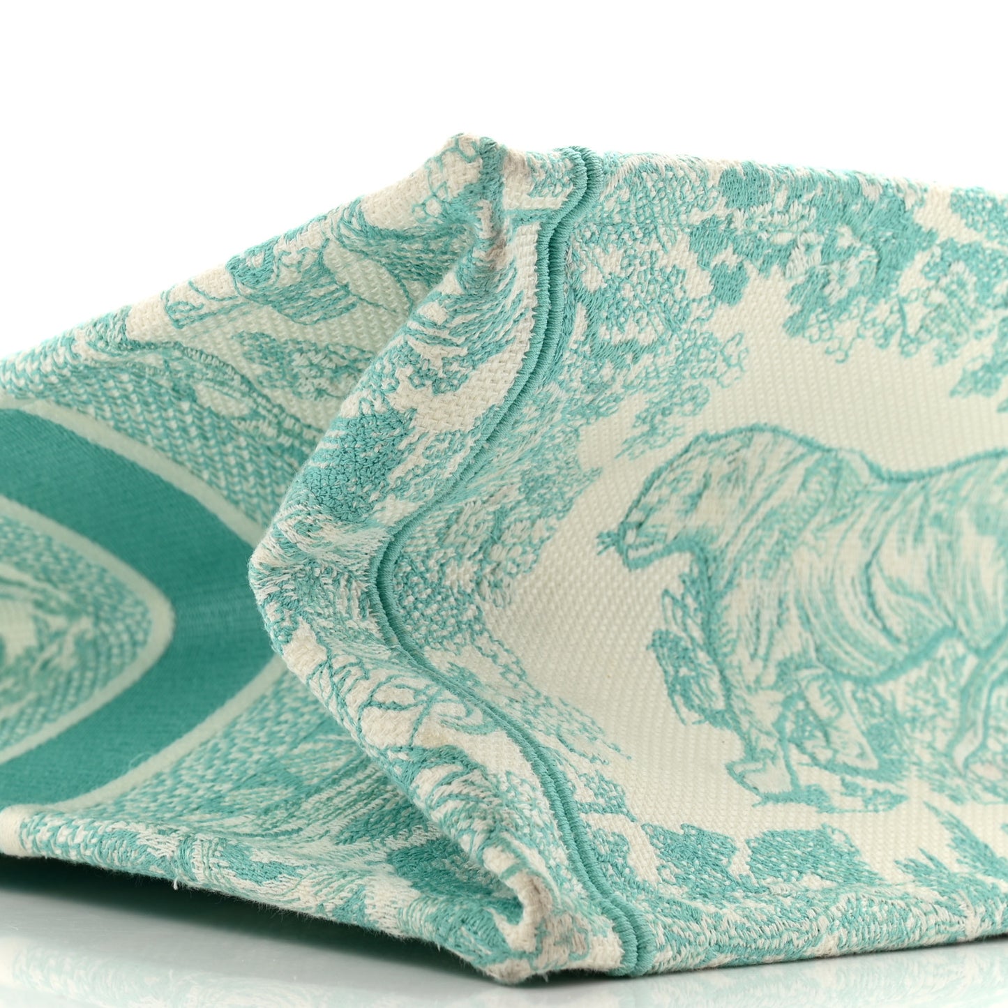 Canvas Embroidered Medium Dioriviera Toile De Jouy Book Tote Aquamarina
