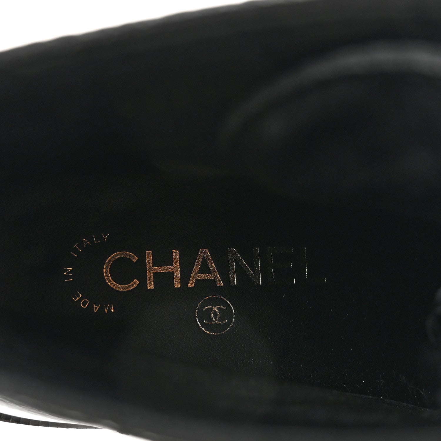 Chanel Shiny Calfskin Velvet Pearl Combat Short Boots 38.5 Black 8 of 9