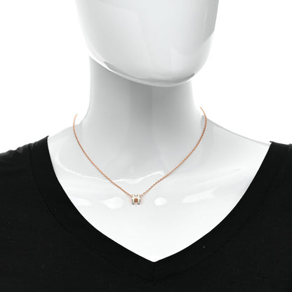 Hermes Lacquered Rose Gold Mini Pop H Pendant Necklace White 2 of 7