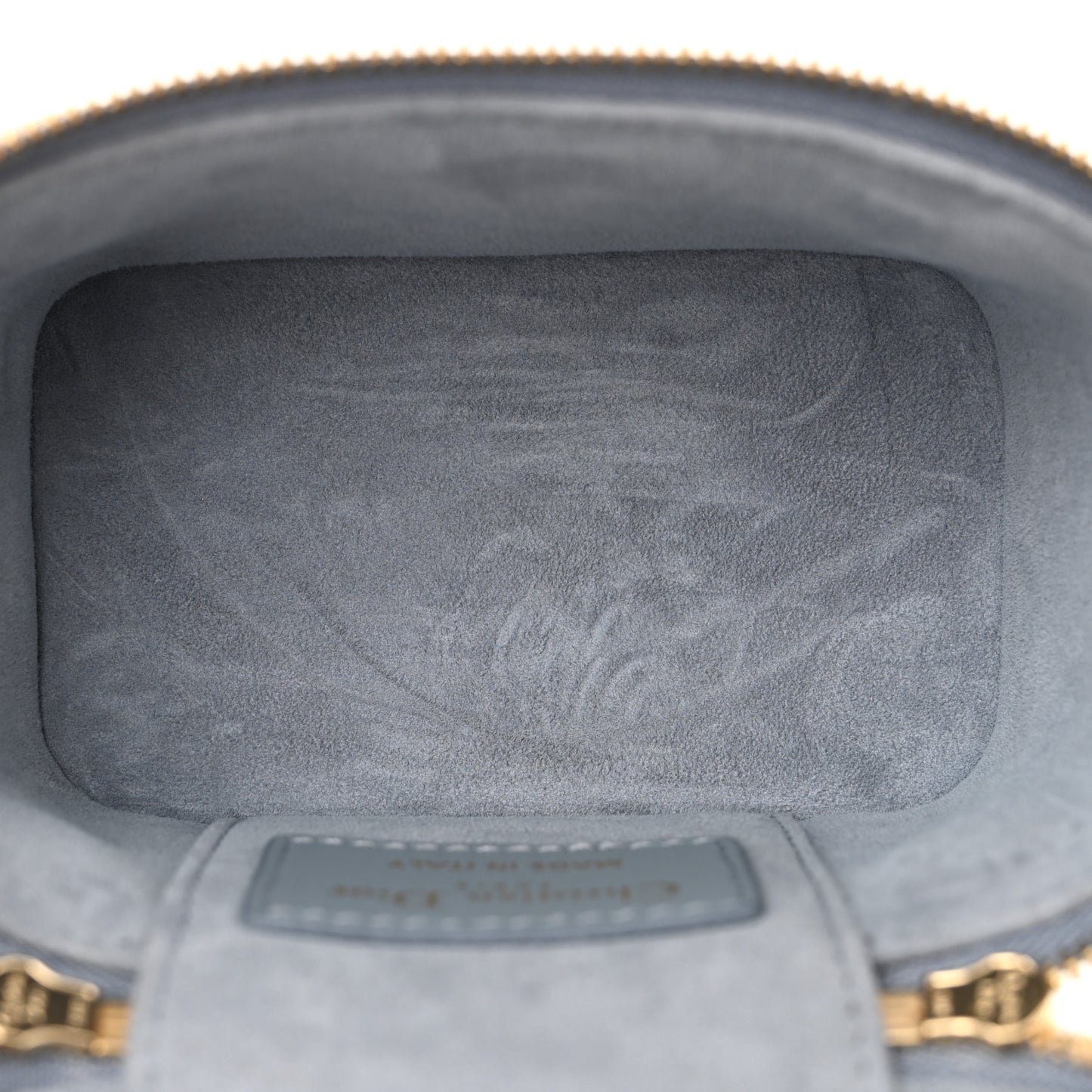 Lambskin Cannage Micro Lady Dior Vanity Case Cloud Blue
