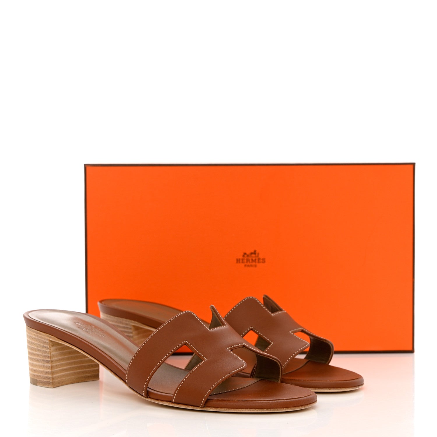 Hermes Calfskin Oasis Sandals 38 Gold 9 of 9