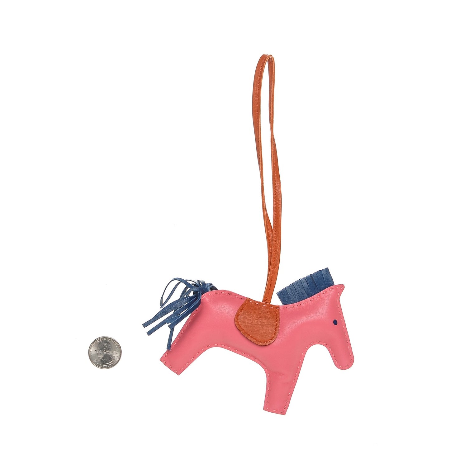 Milo Lambskin Grigri Rodeo Horse Bag Charm MM Rose Azalee Cornaline Bleu De Malte