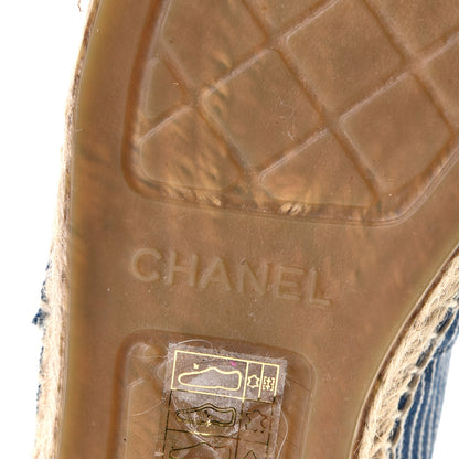 Chanel Denim CC Espadrilles 39 Blue White Black 8 of 9