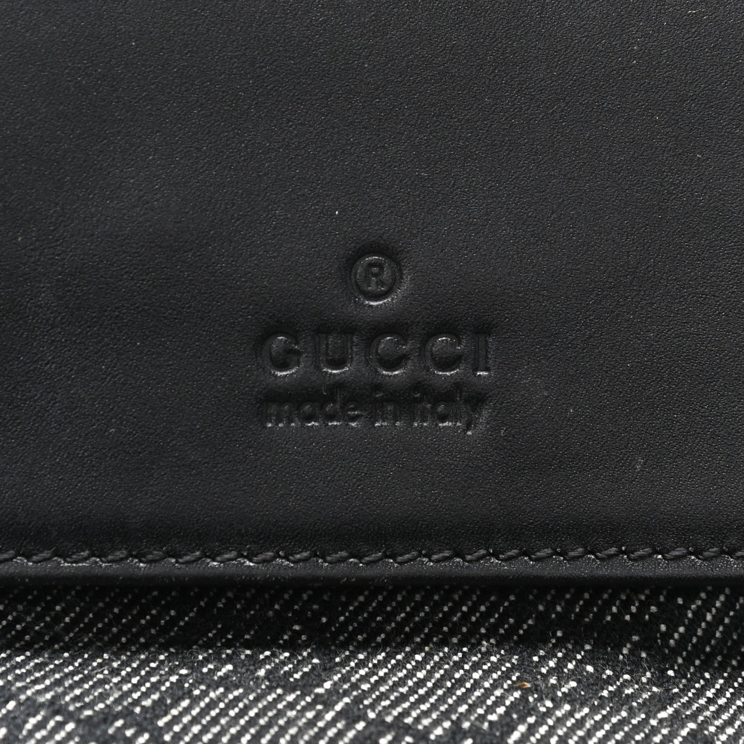 Gucci Denim Monogram Double Pocket Belt Bag Black 8 of 11