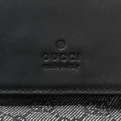 Gucci Denim Monogram Double Pocket Belt Bag Black 8 of 11