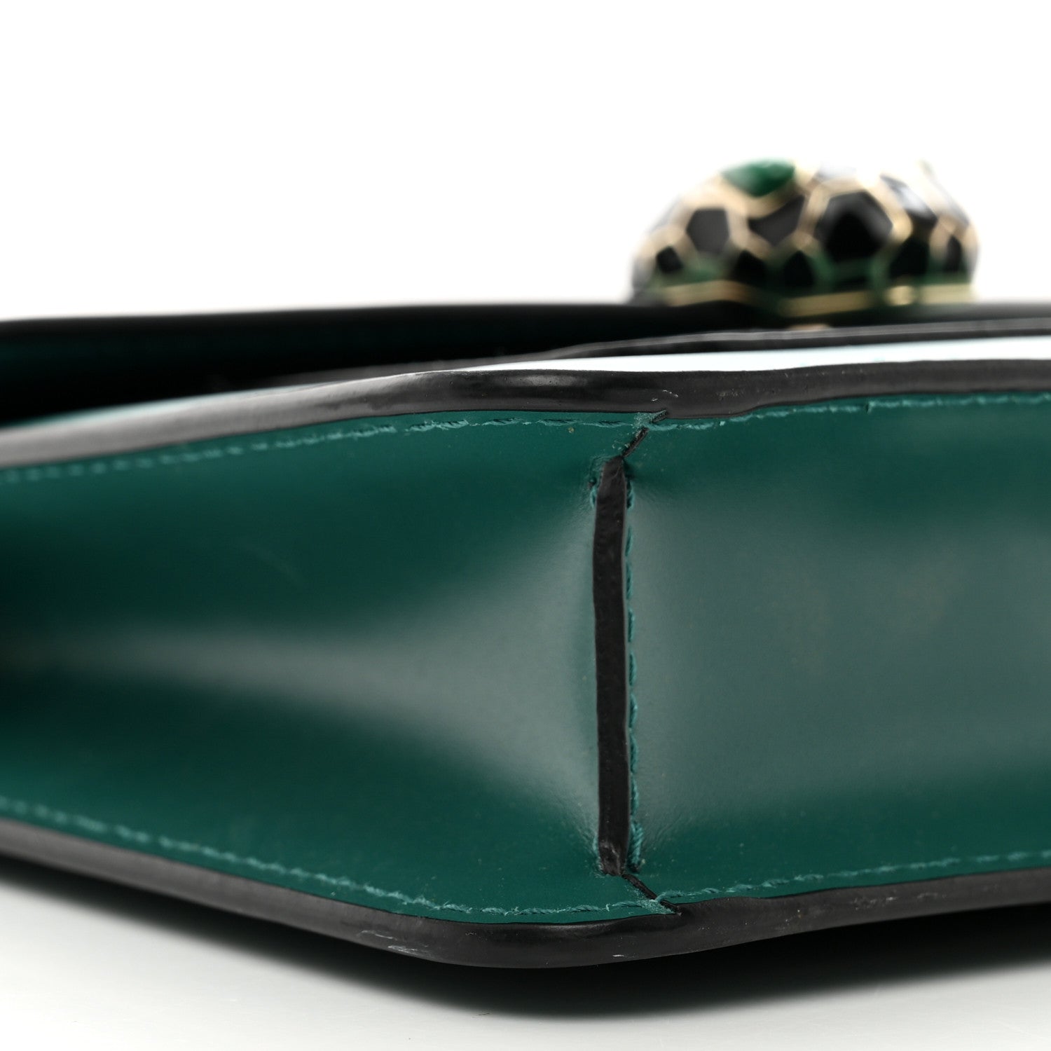 Bulgari Calfskin Small Serpenti Forever Snake Strap Crossbody Bag Emerald Green 8 of 9