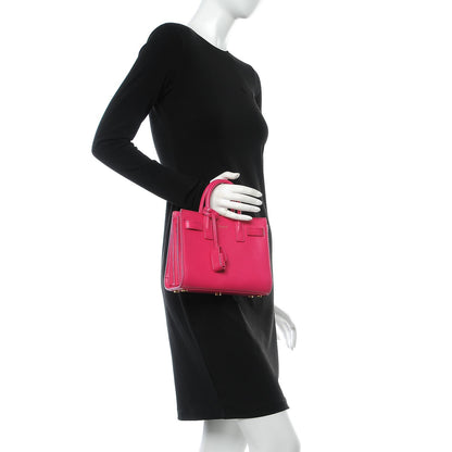 Saint Laurent Calfskin Nano Sac De Jour Lipstick Fuchsia 3 of 15