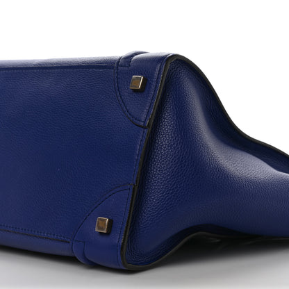 Celine Drummed Calfskin Mini Luggage Indigo 8 of 8