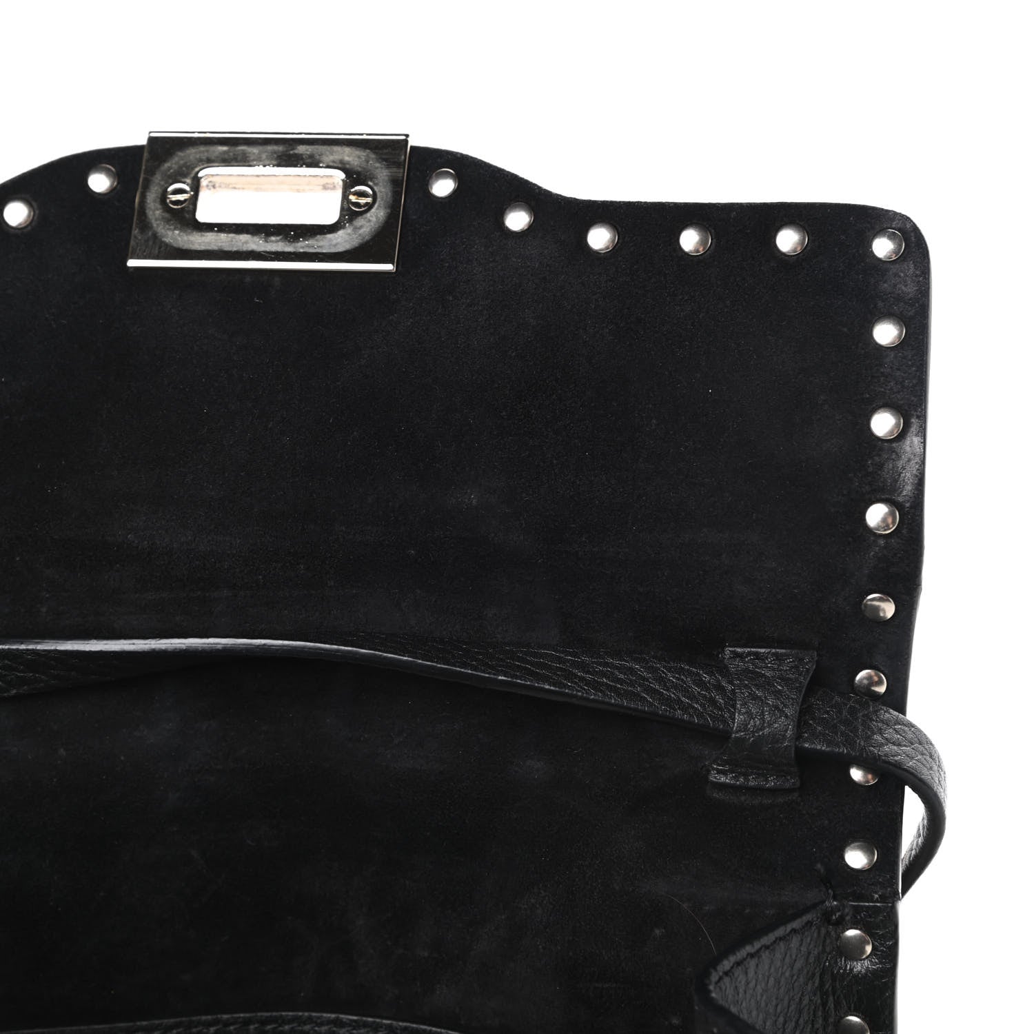 Valentino Garavani Pebbled Calfskin Medium Rockstud Flip Lock Crossbody Bag Black 10 of 10
