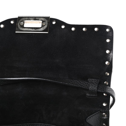 Valentino Garavani Pebbled Calfskin Medium Rockstud Flip Lock Crossbody Bag Black 10 of 10