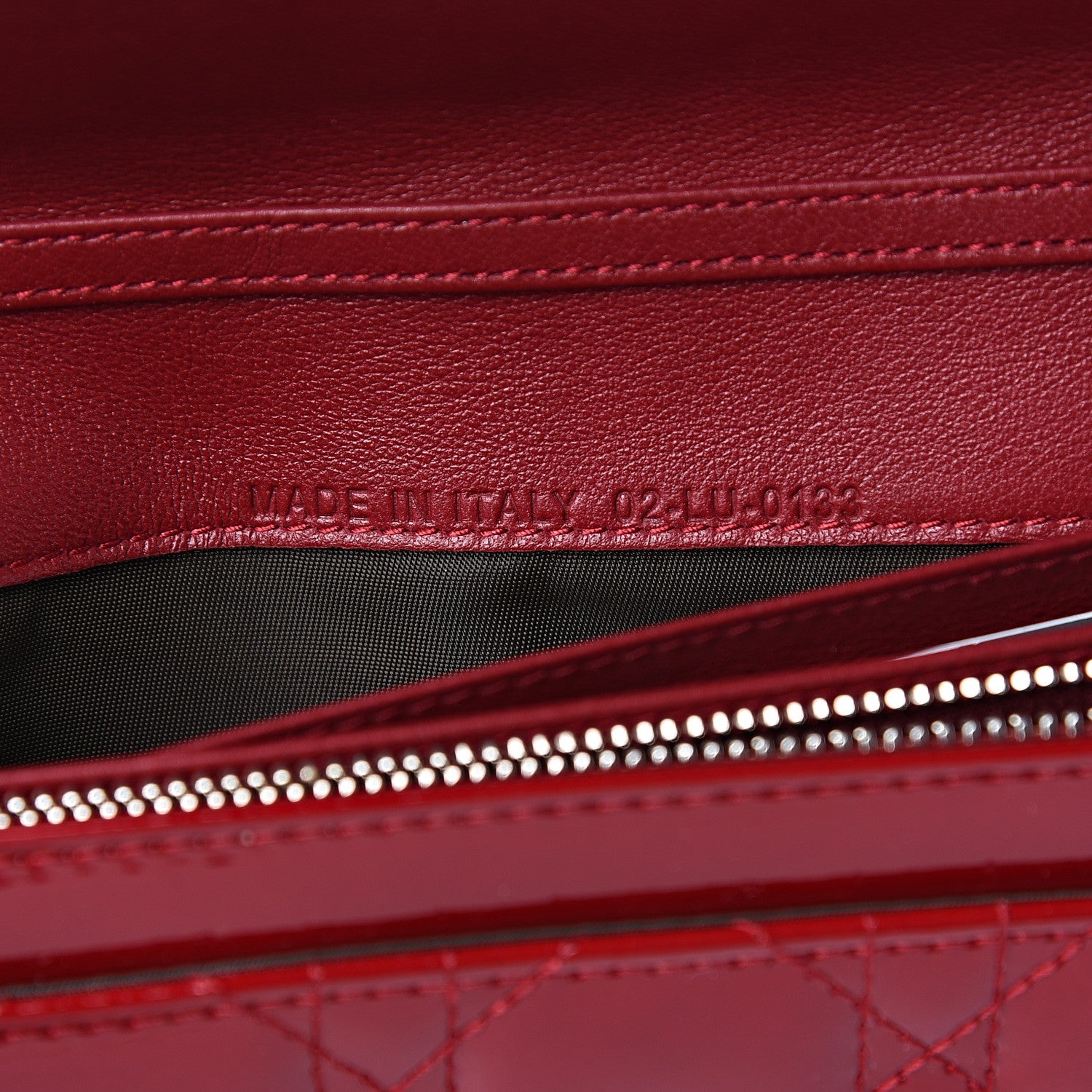 Christian Dior Patent Cannage Rendezvous Chain Wallet Red 6 of 9