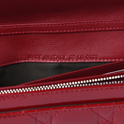 Christian Dior Patent Cannage Rendezvous Chain Wallet Red 6 of 9