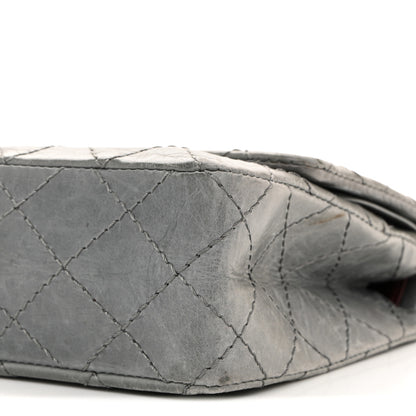 Chanel Aged Calfskin Quilted 50th Anniversary 2.55 Reissue Flap 225 Grey 10 of 14
