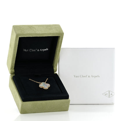 Van Cleef & Arpels 18K Yellow Gold Mother of Pearl Vintage Alhambra Pendant Necklace 6 of 6