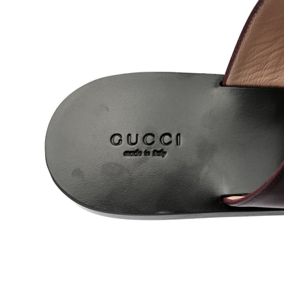 Gucci Calfskin GG Marmont Thong Sandals 39.5 Vintage Bordeaux 6 of 8