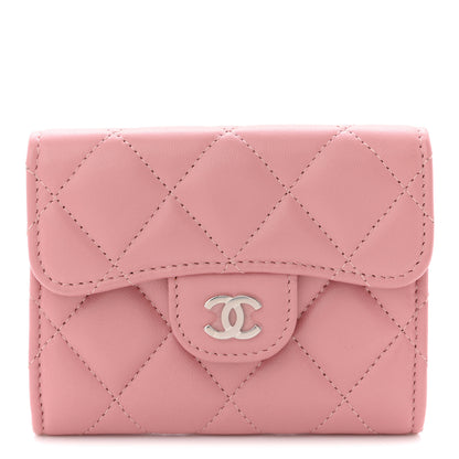 Chanel Lambskin Quilted Flap Card Holder Pink 1 of 8