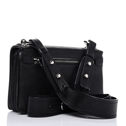 Prada Grained Calfskin Saffiano Robot Shoulder Bag Black Red 3 of 20