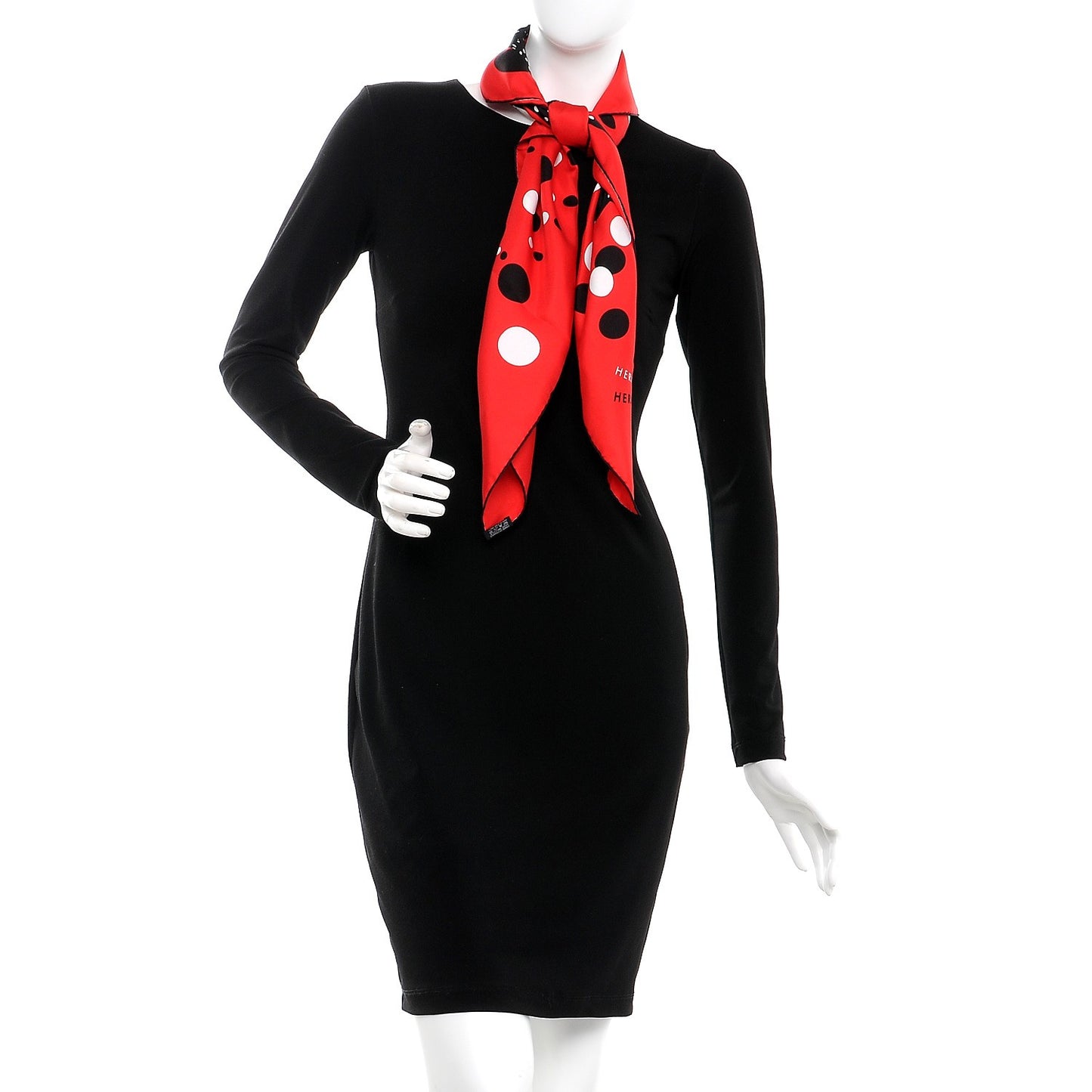 Silk Hola Flamenca Scarf 90 Rouge White Black