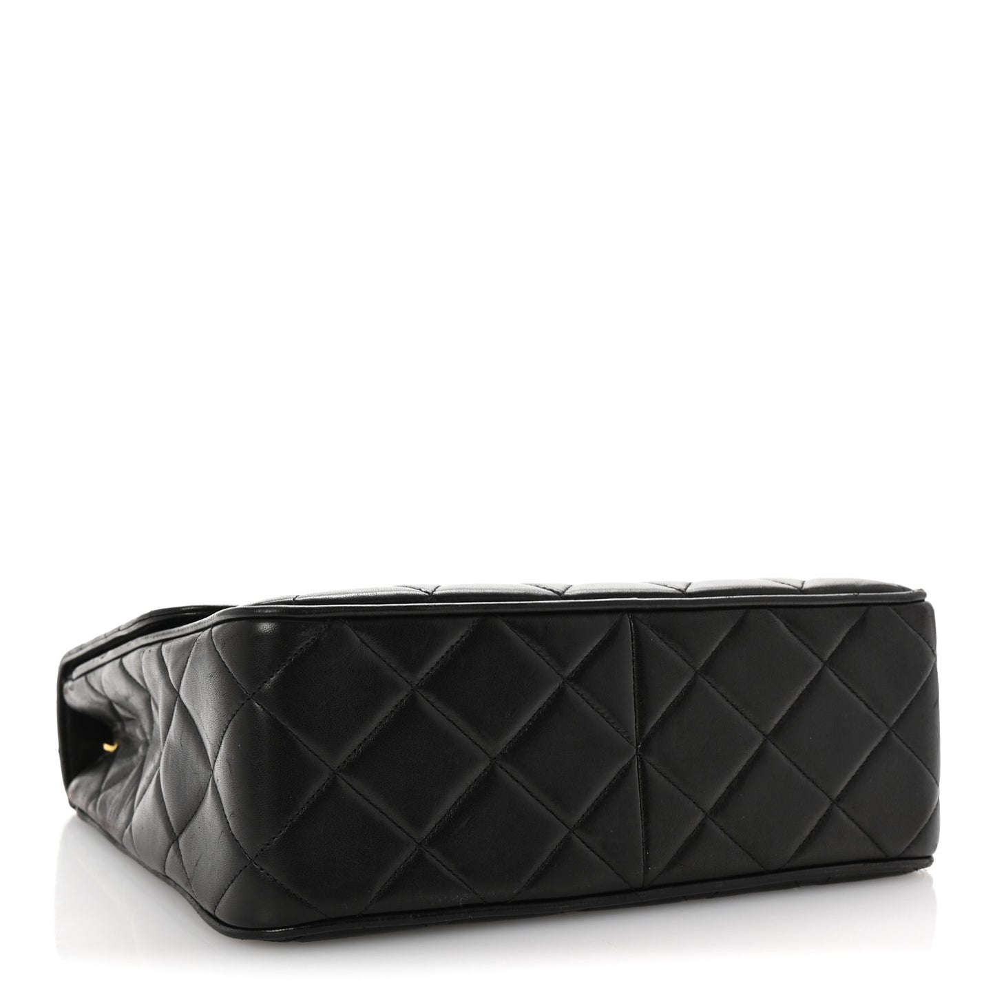 Lambskin Quilted Medium Square Flap Bag Black