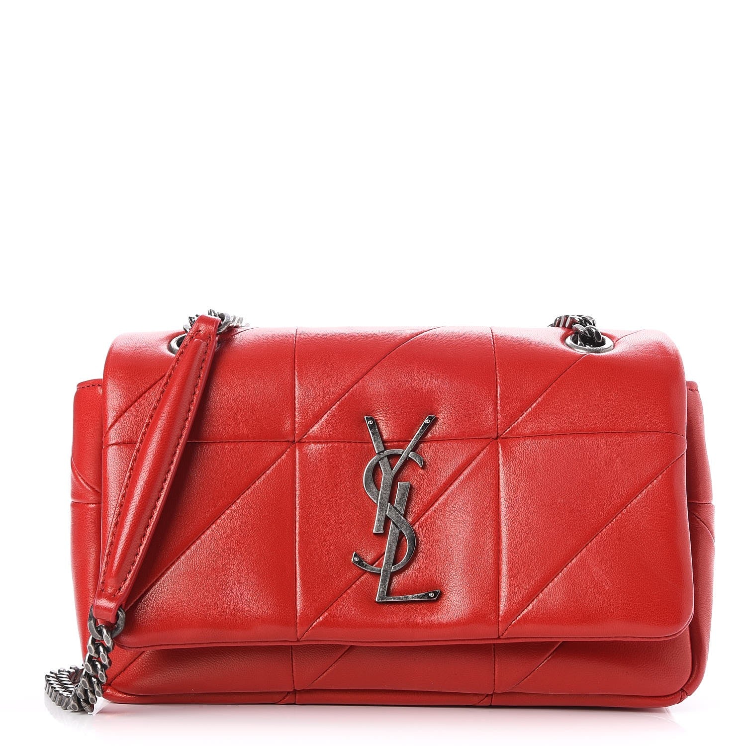 Saint Laurent Lambskin Patchwork Monogram Small Jamie Red 1 of 12