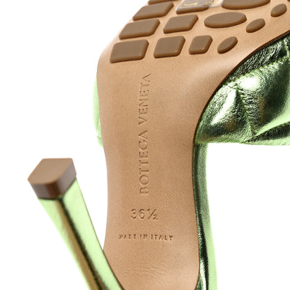Bottega Veneta Metallic Nappa Reflection Matelasse Padded Mule Sandals 36.5 Pistachio 7 of 8