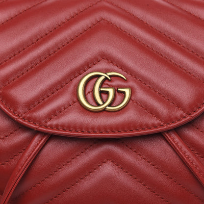 Gucci Calfskin Matelasse GG Marmont Flap Backpack Hibiscus Red 9 of 9