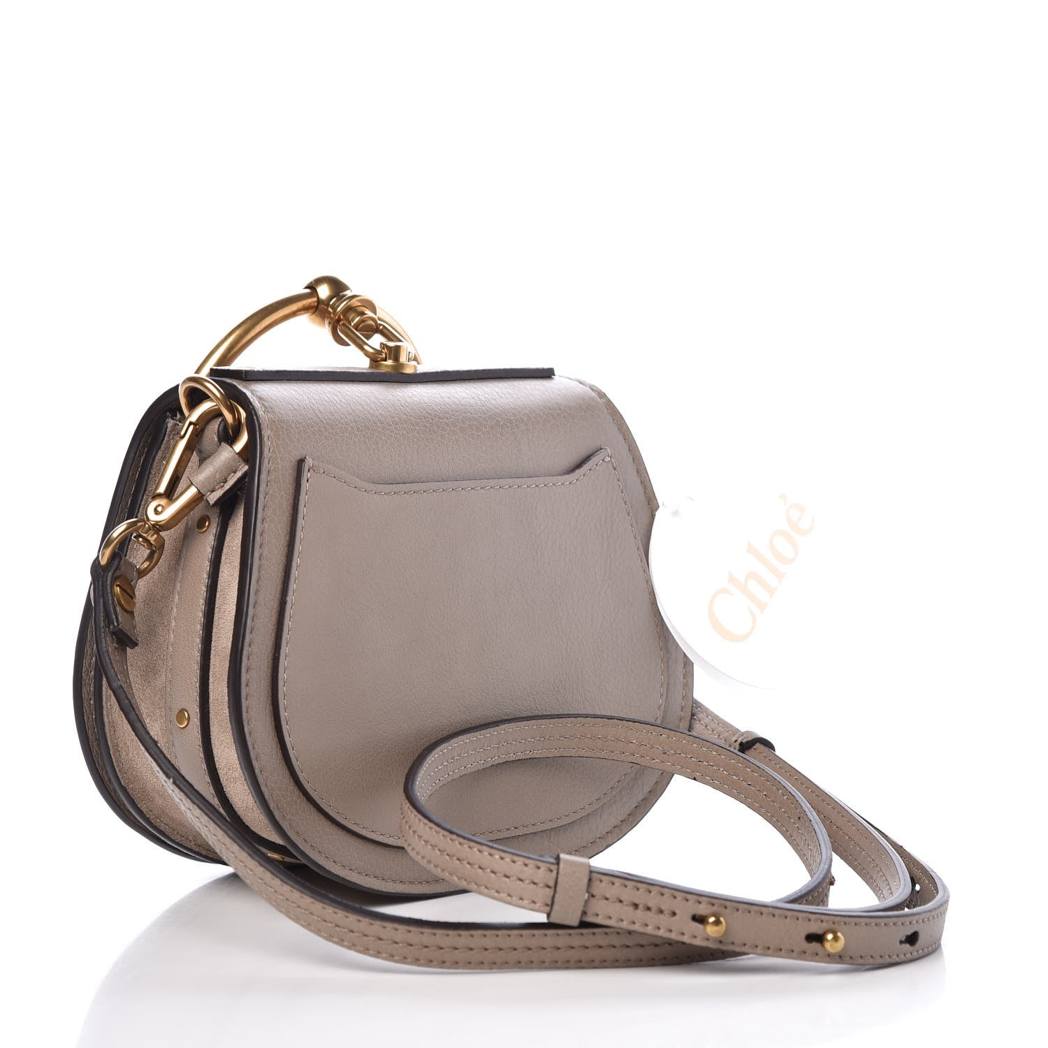Chloe Calfskin Suede Small Nile Bracelet Bag Motty Grey 4 of 8