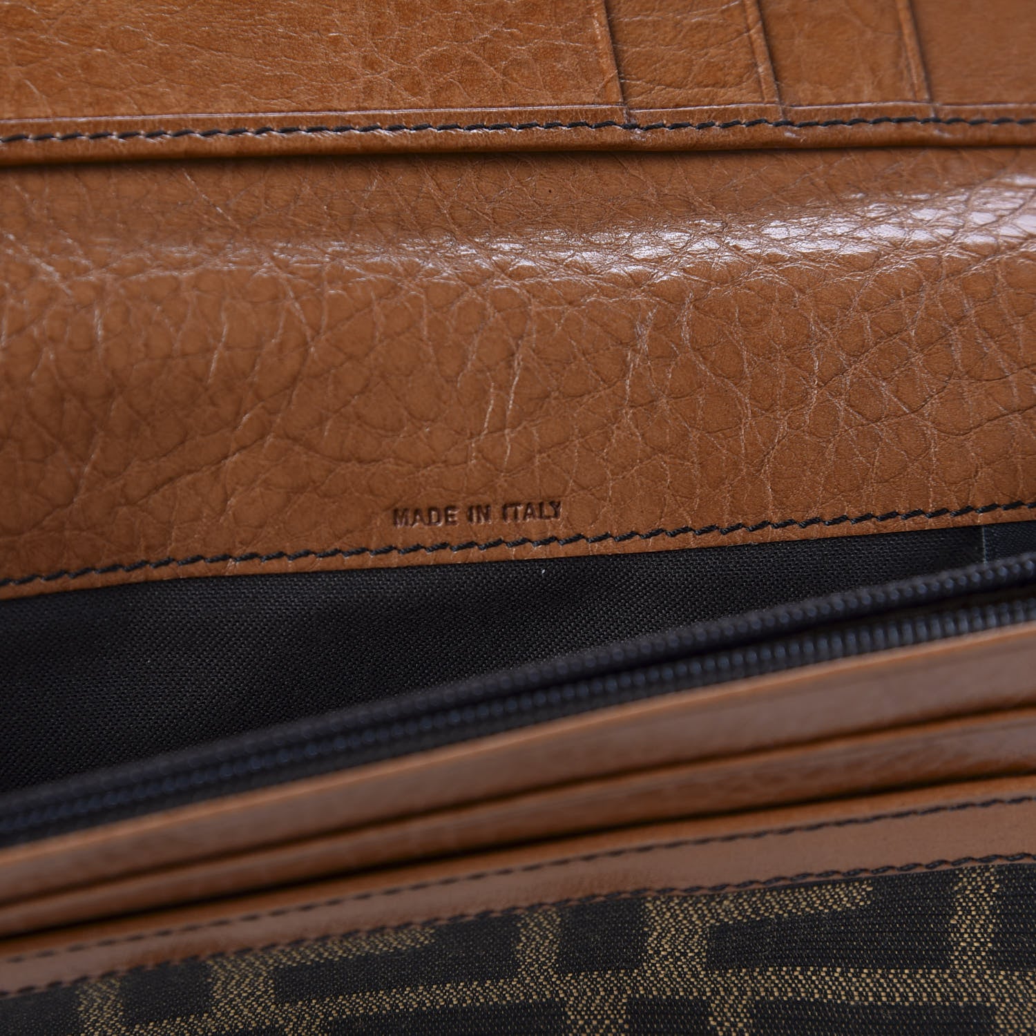 Fendi Zucca Continental Strap Wallet Tobacco 8 of 9