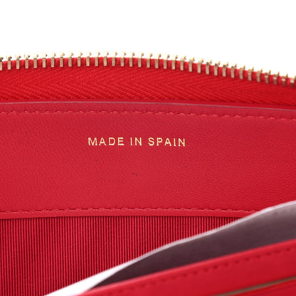 Chanel Lambskin Quilted Large Gusset Zip Around Wallet Red 7 of 8