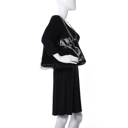 Gucci Patent Medium Soho Chain Shoulder Bag Black 2 of 9